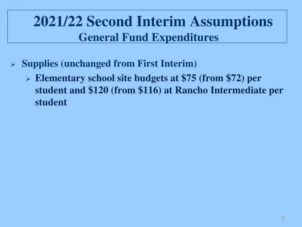 2021 22 second interim assumptions general fund 2