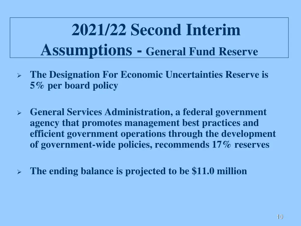 2021 22 second interim assumptions general fund 3