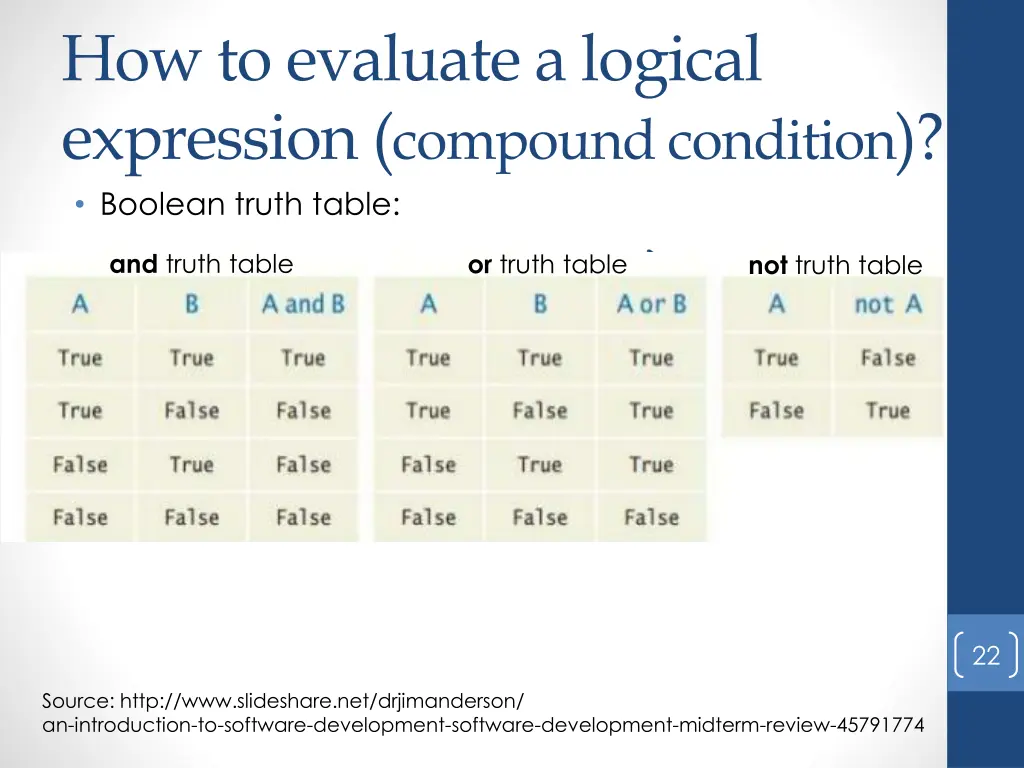 how to evaluate a logical expression compound