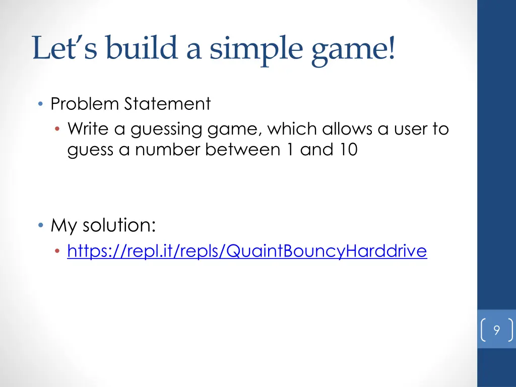let s build a simple game
