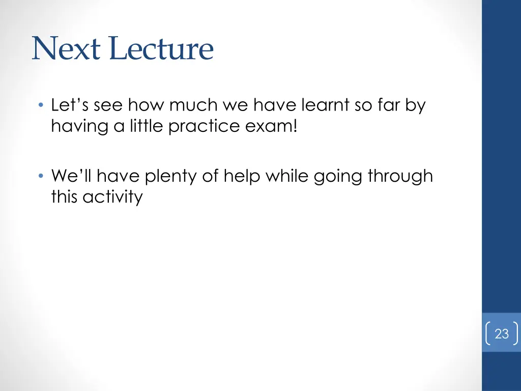 next lecture