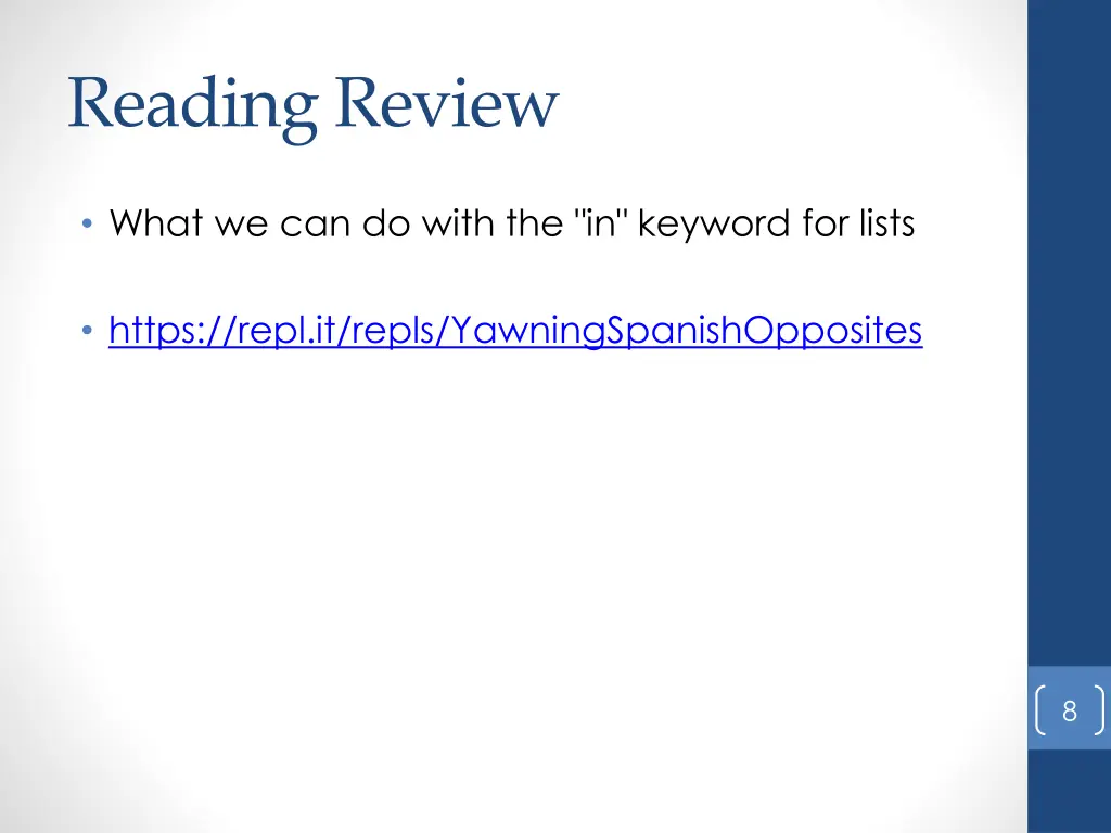 reading review 1
