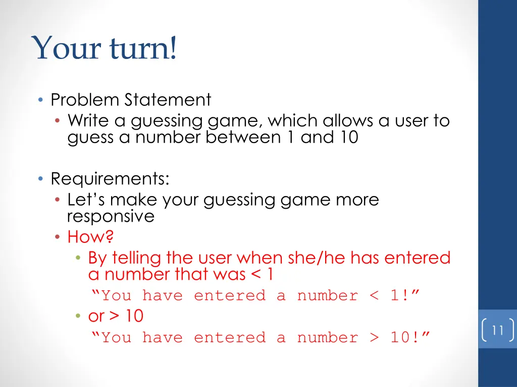 your turn