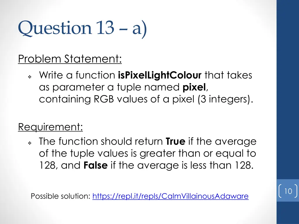 question 13 a