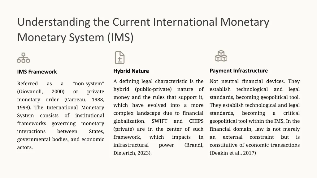understanding the current international monetary