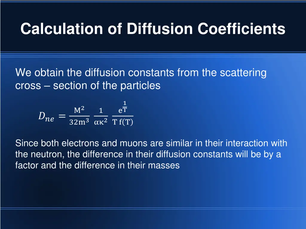 calculation of diffusion coefficients