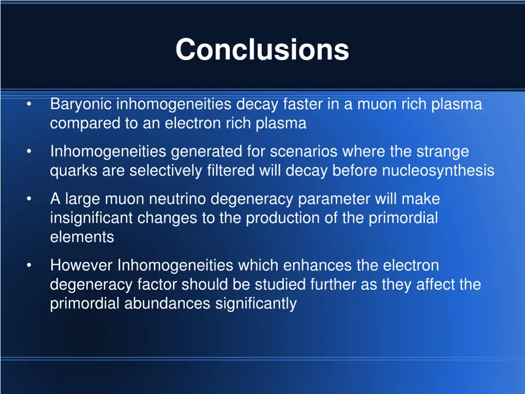 conclusions