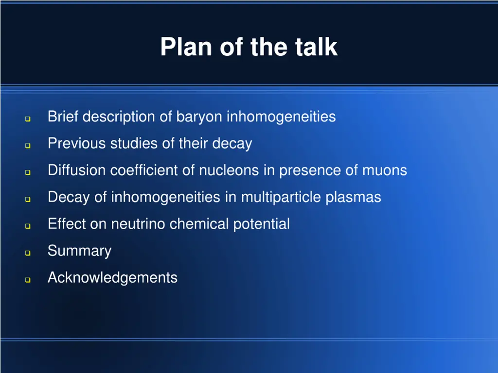 plan of the talk