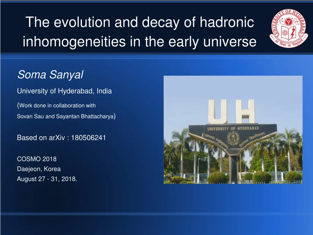 the evolution and decay of hadronic
