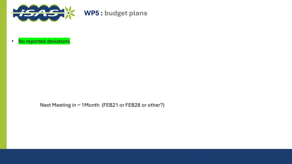 wp5 budget plans