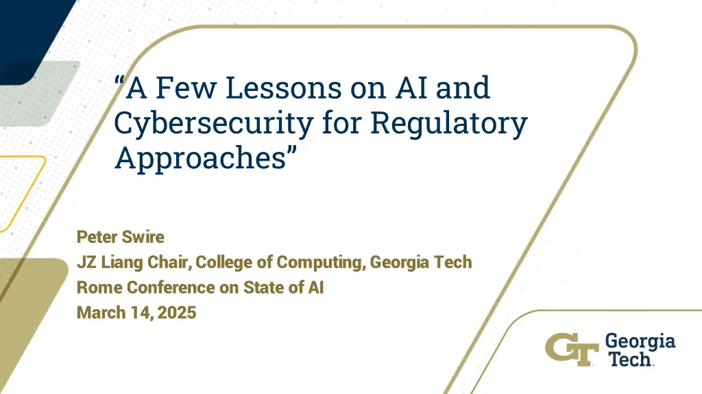 a few lessons on ai and cybersecurity