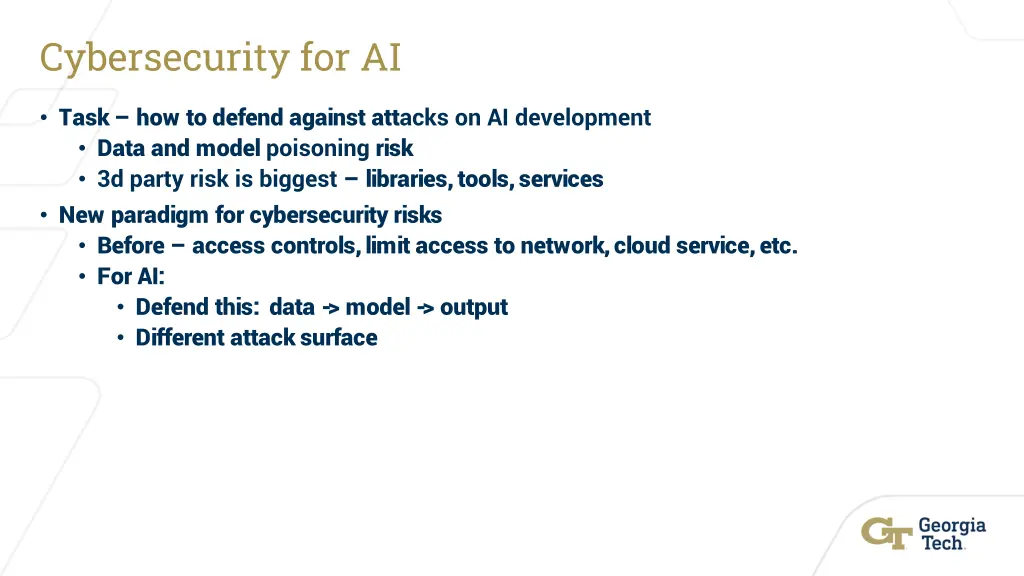 cybersecurity for ai