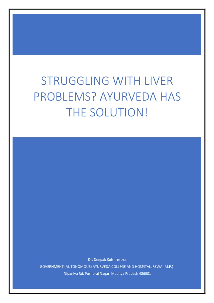 struggling with liver problems ayurveda
