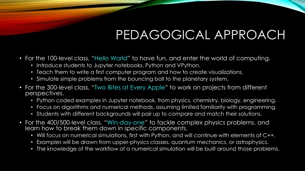 pedagogical approach