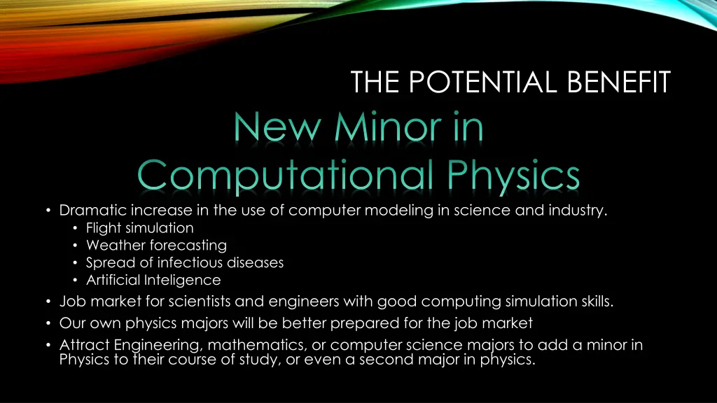 the potential benefit new minor in computational