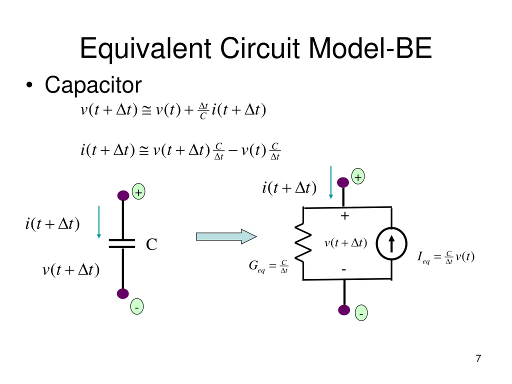 equivalent circuit model be capacitor