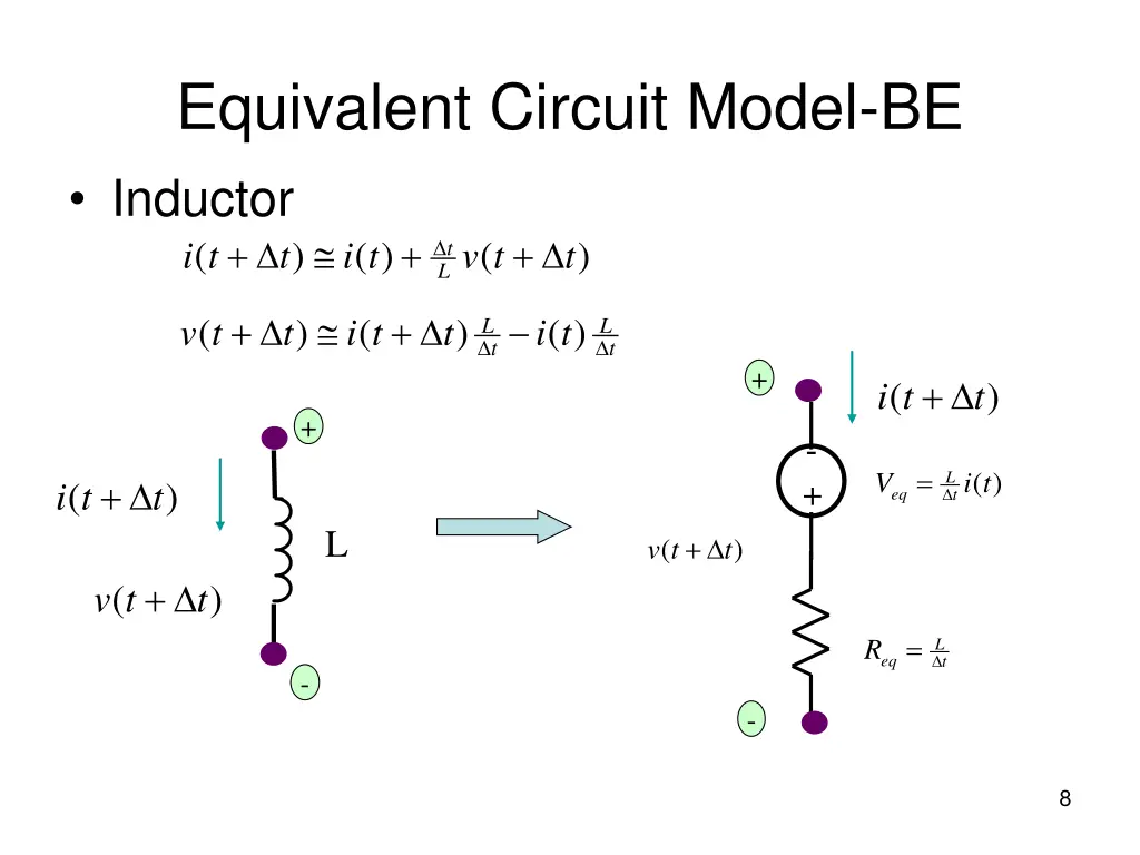 equivalent circuit model be inductor