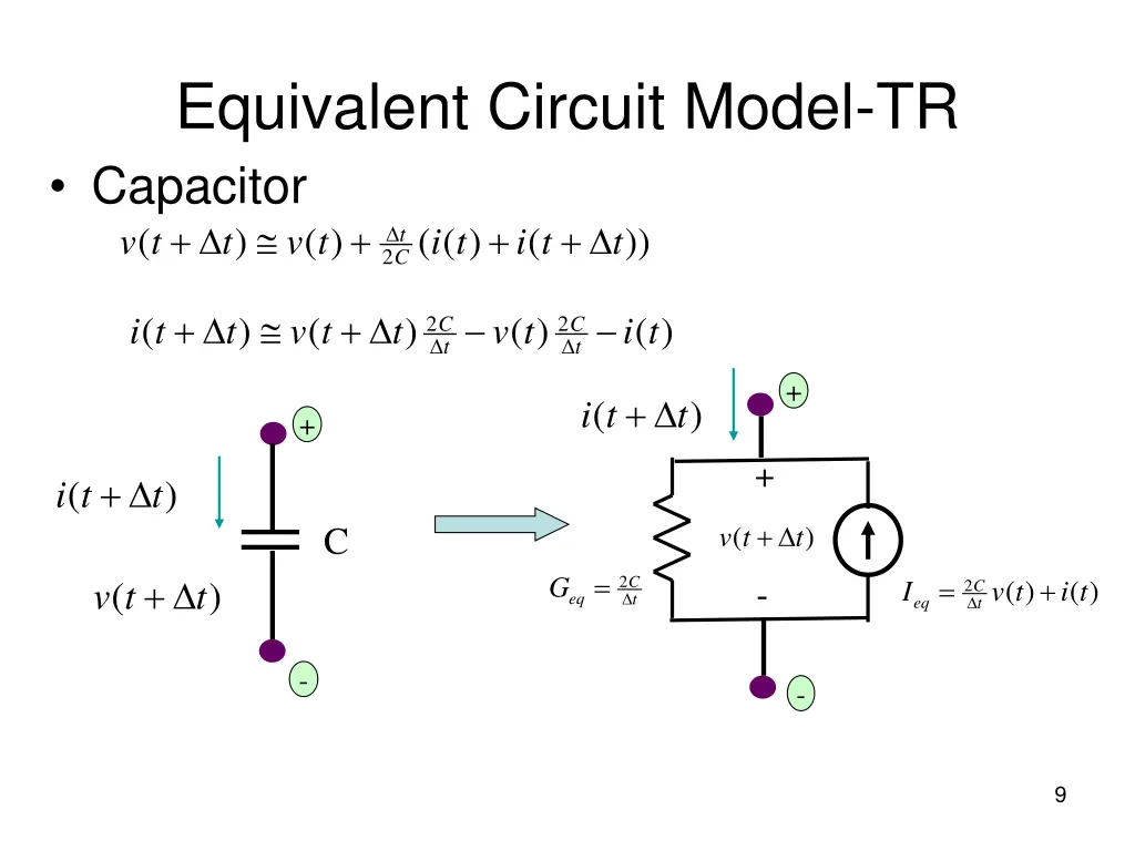 equivalent circuit model tr capacitor
