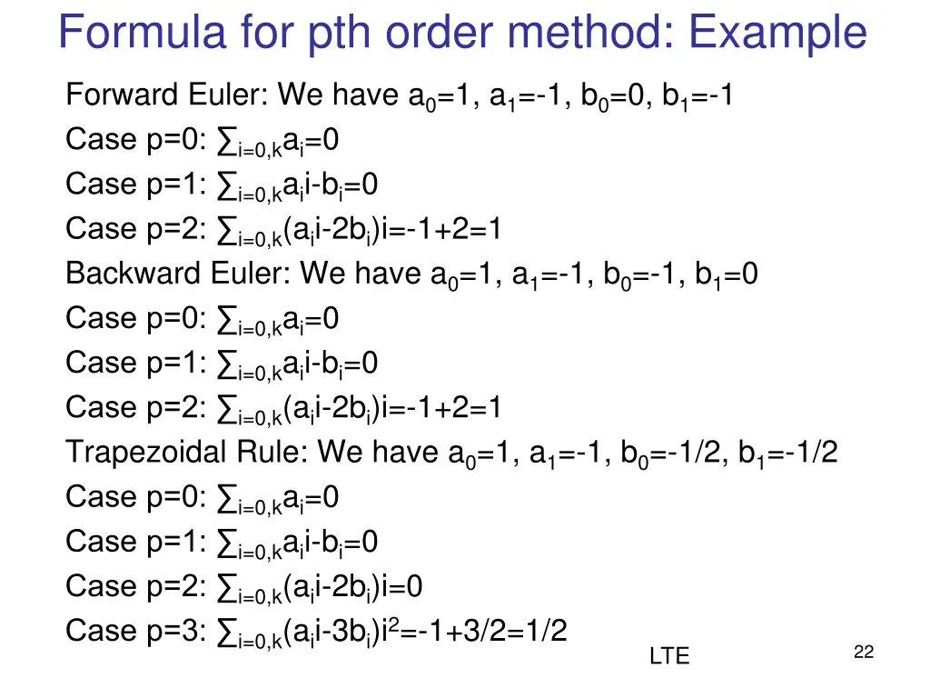 formula for pth order method example