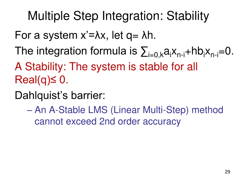 multiple step integration stability 2