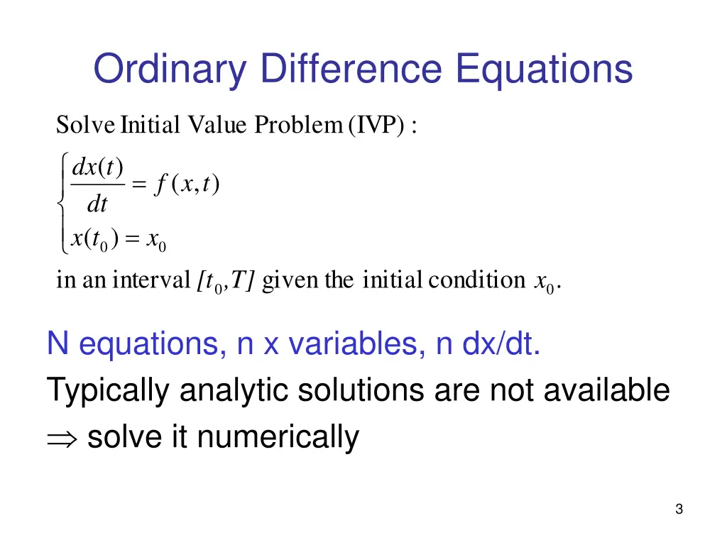 ordinary difference equations
