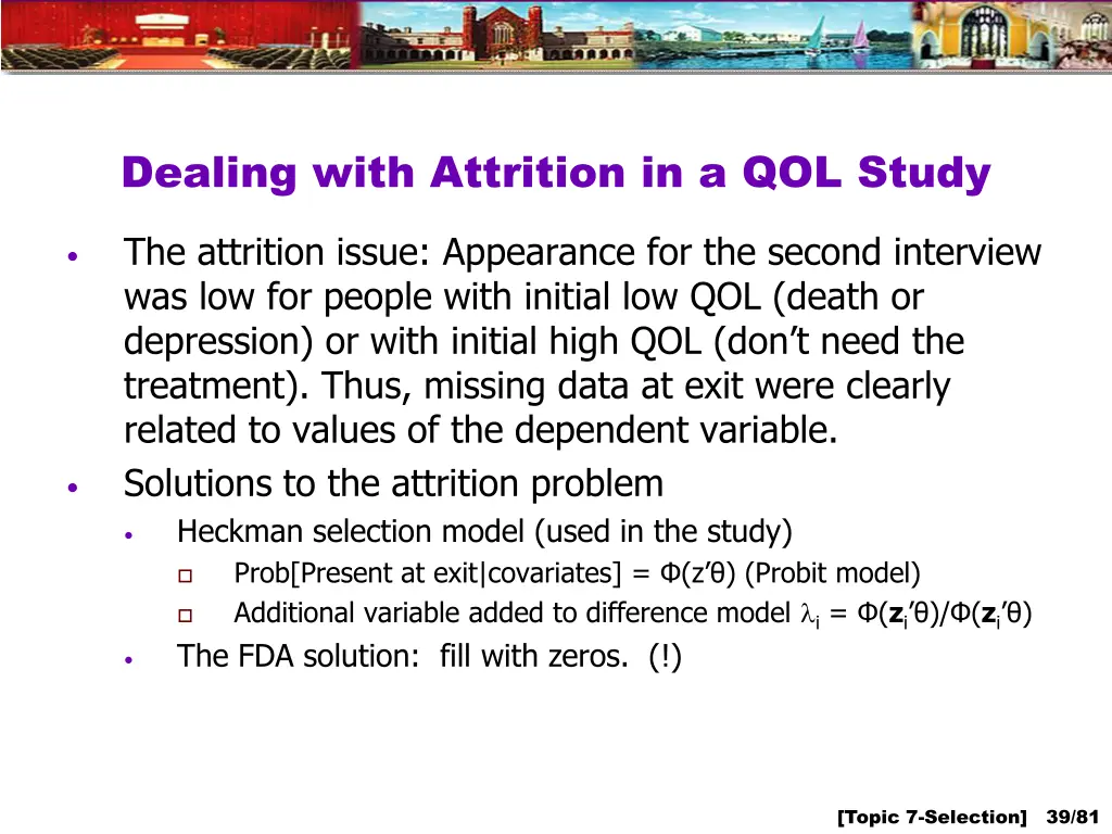 dealing with attrition in a qol study