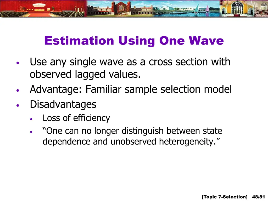 estimation using one wave