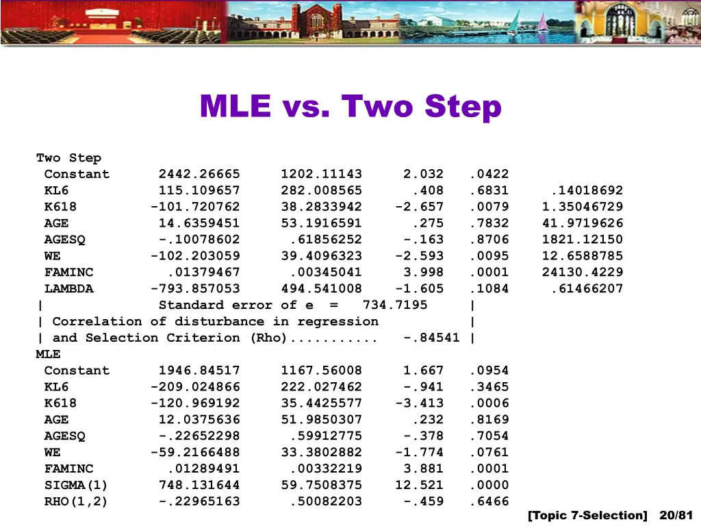mle vs two step