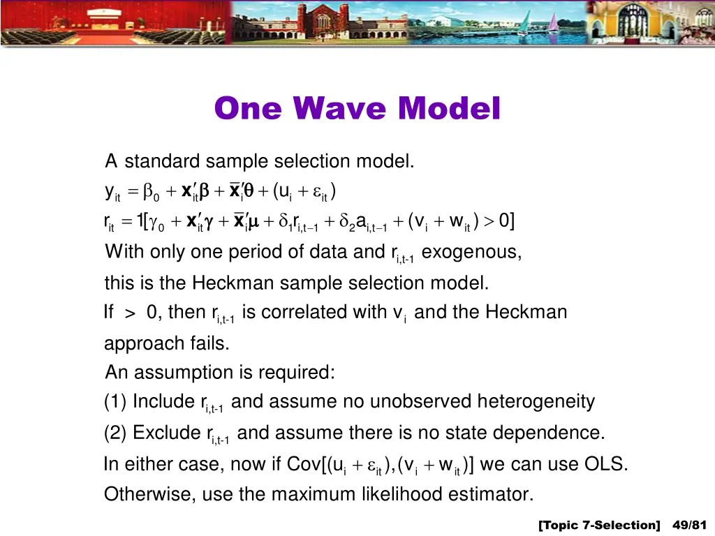one wave model