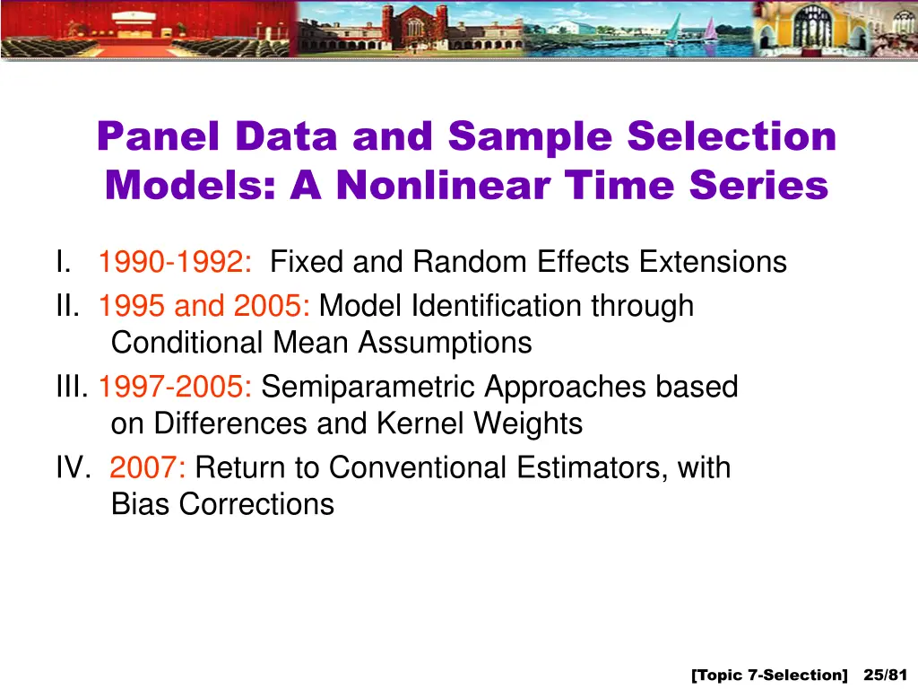 panel data and sample selection models
