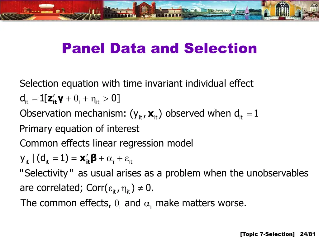 panel data and selection