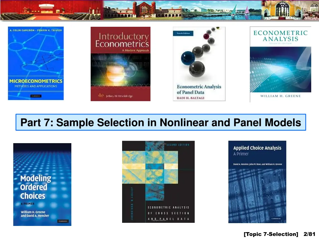 part 7 sample selection in nonlinear and panel