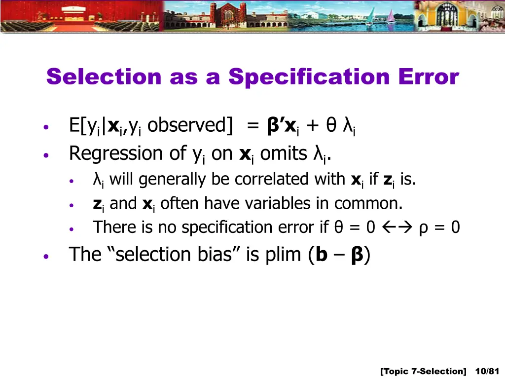 selection as a specification error
