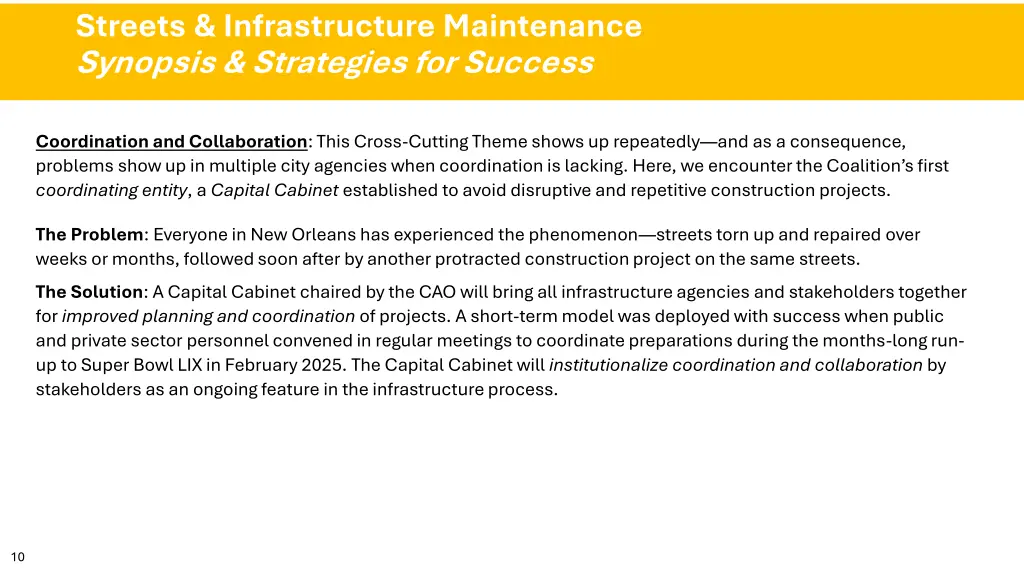 a streets infrastructure maintenance b synopsis 2