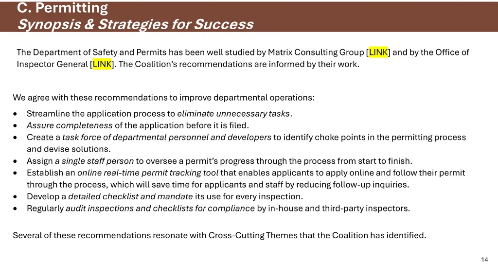 c permitting synopsis strategies for success
