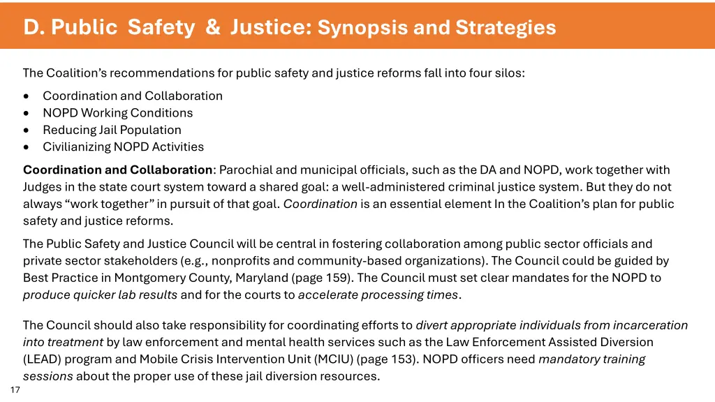 d public safety justice synopsis and strategies 1