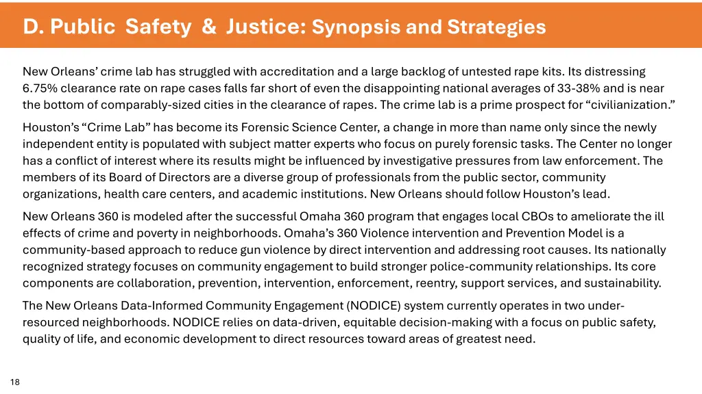 d public safety justice synopsis and strategies 2