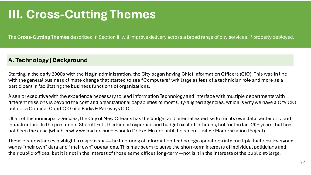 iii cross cutting themes