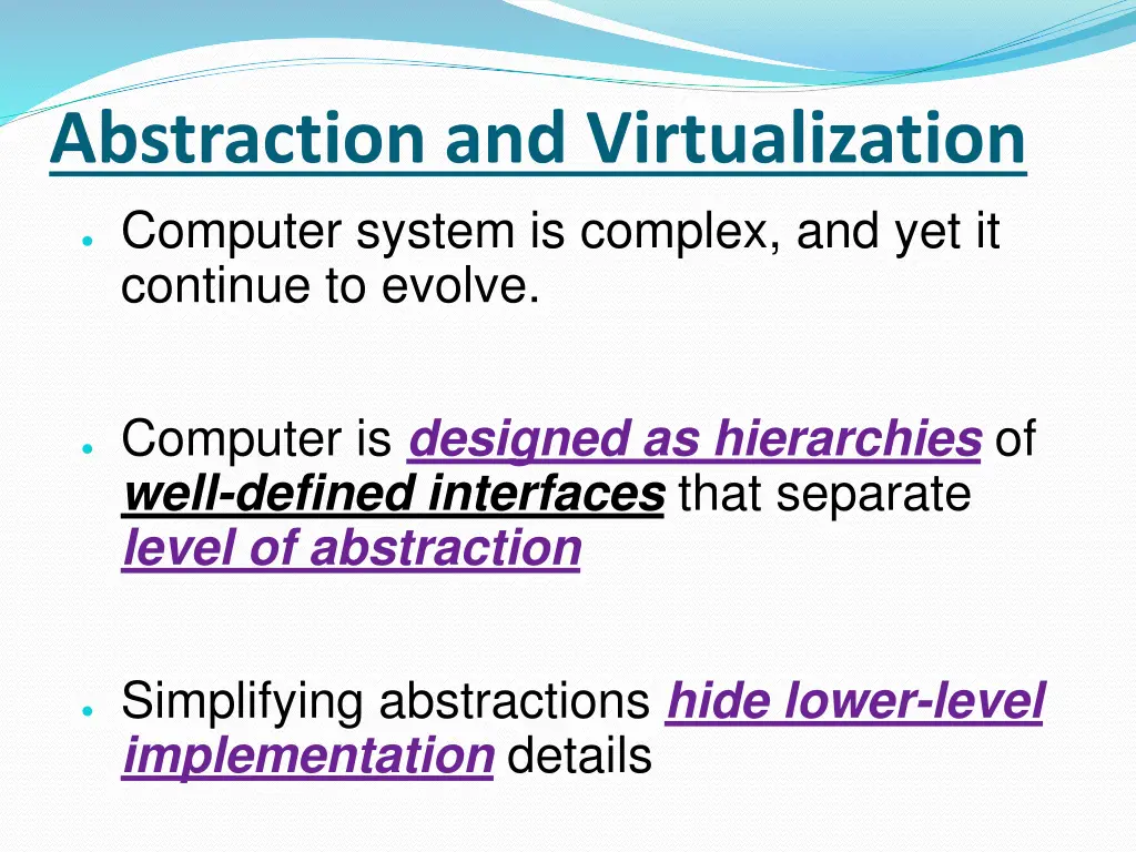abstraction and virtualization