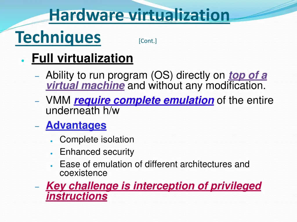 hardware virtualization techniques cont