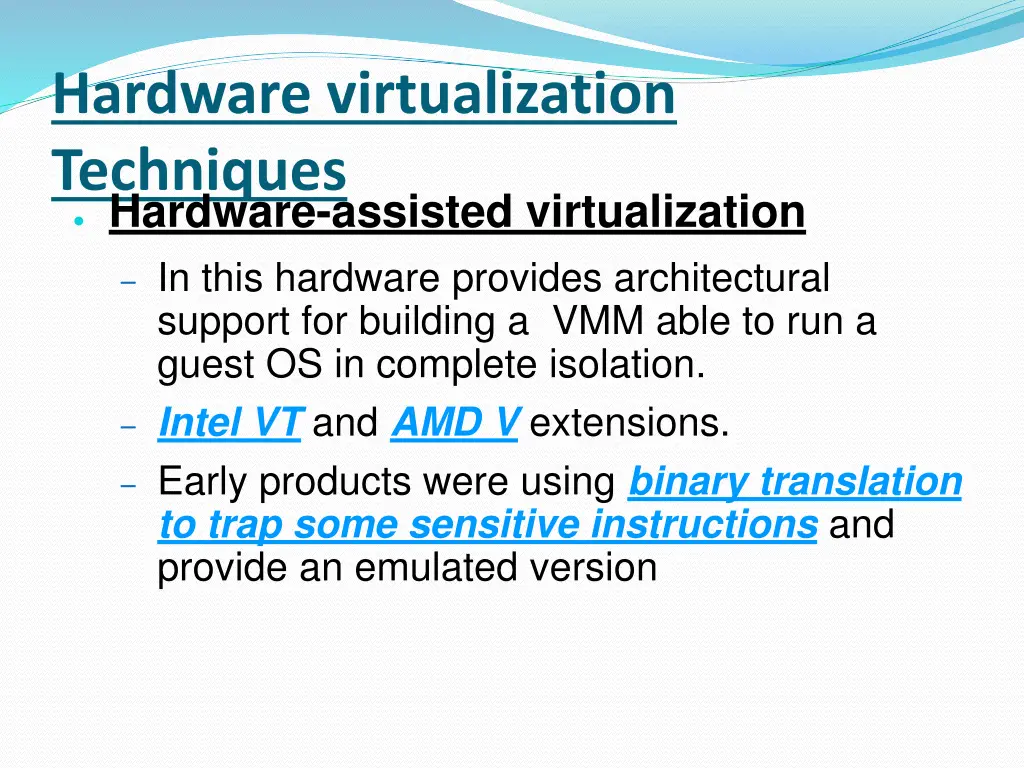 hardware virtualization techniques hardware