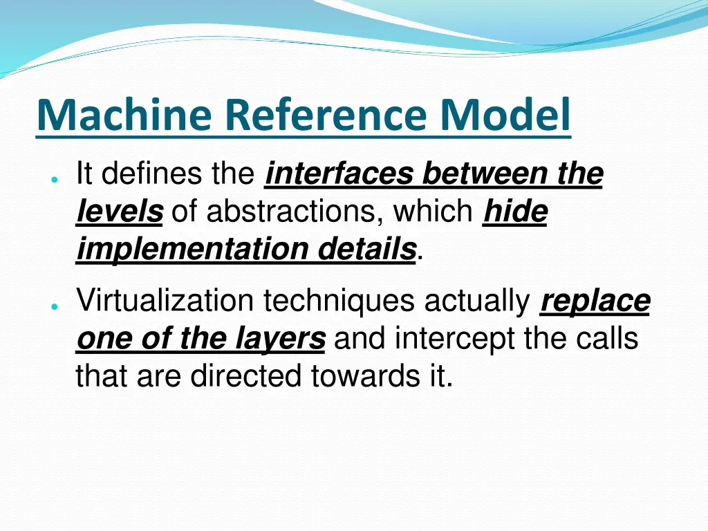 machine reference model
