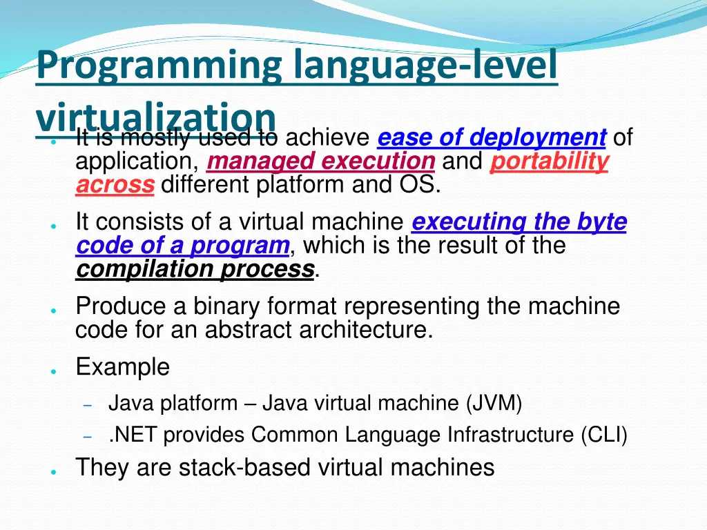 programming language level virtualization