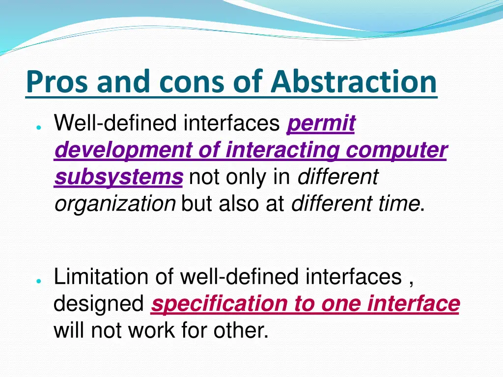 pros and cons of abstraction
