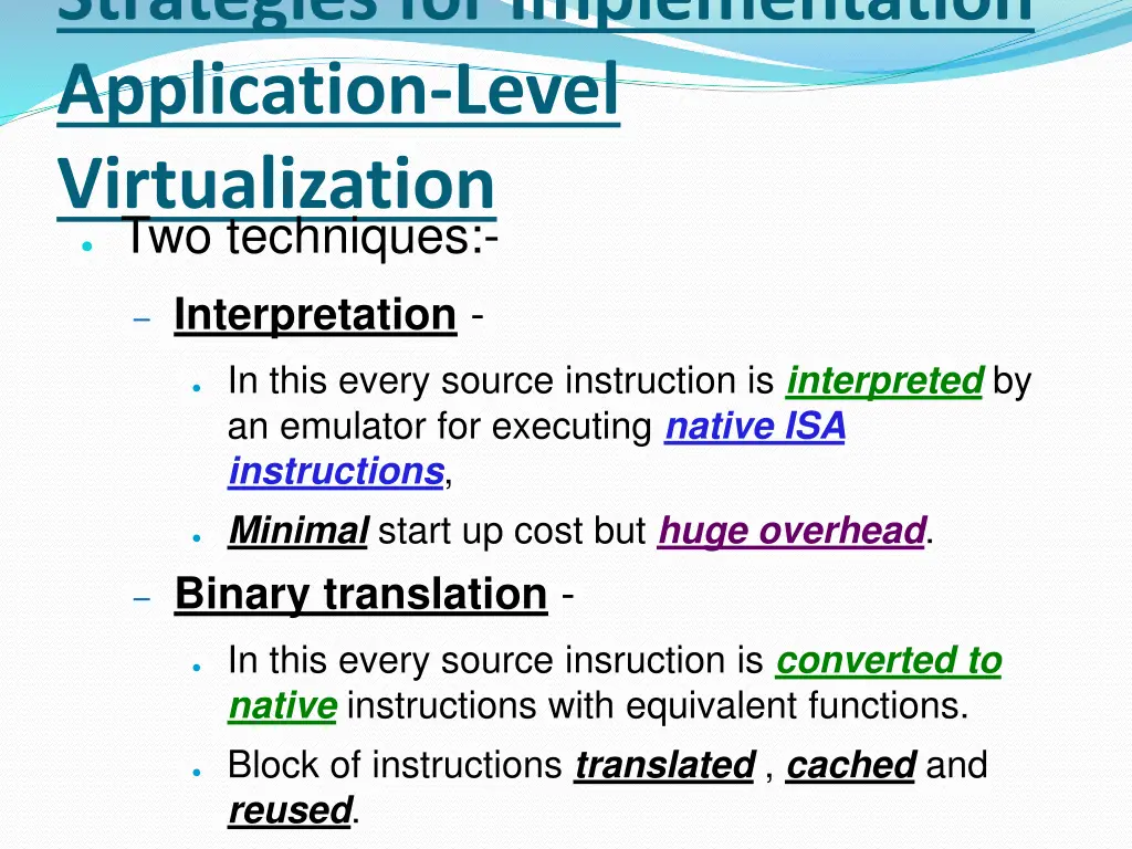 strategies for implementation application level