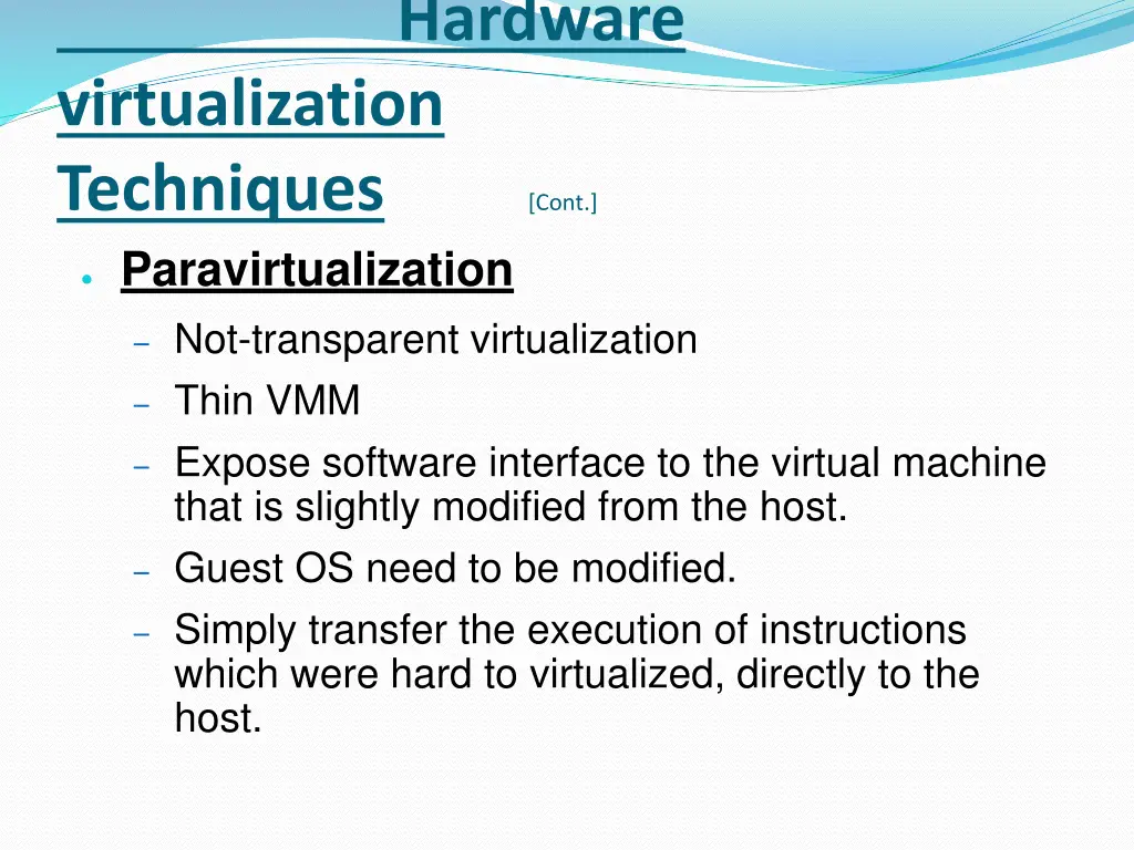 virtualization techniques cont