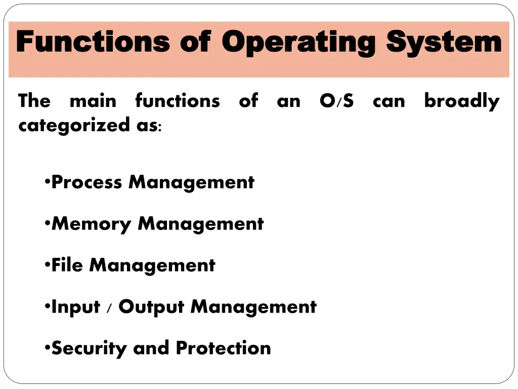functions of operating system functions 1
