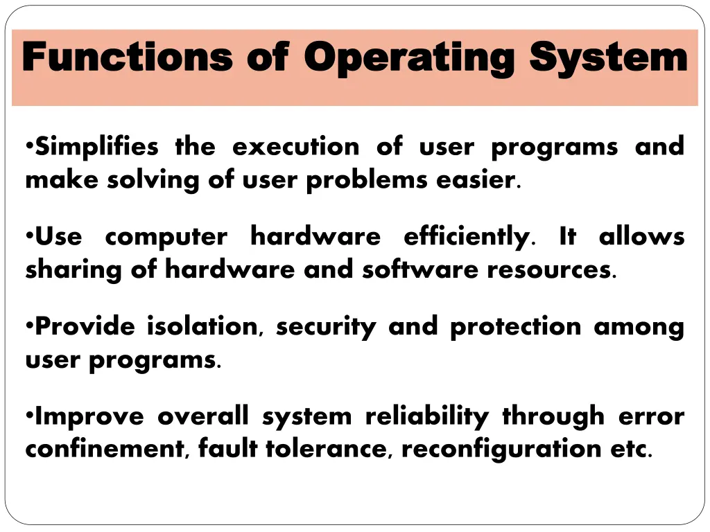functions of operating system functions