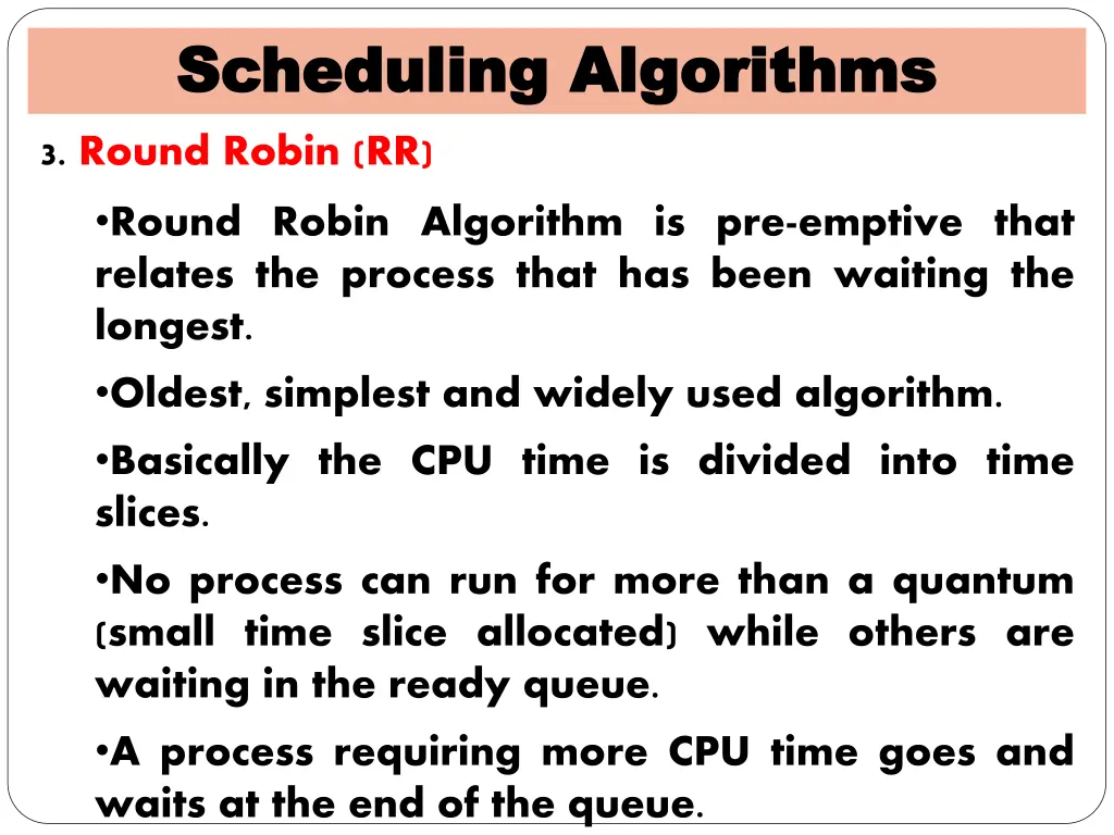 scheduling algorithms scheduling algorithms 3