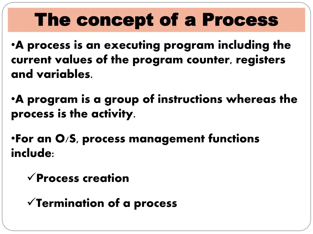 the concept of a process the concept of a process
